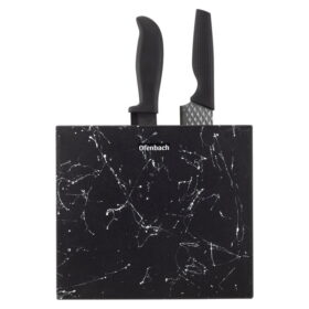 Suport pentru cutite, cu picior, imitatie marmura, 22 cm