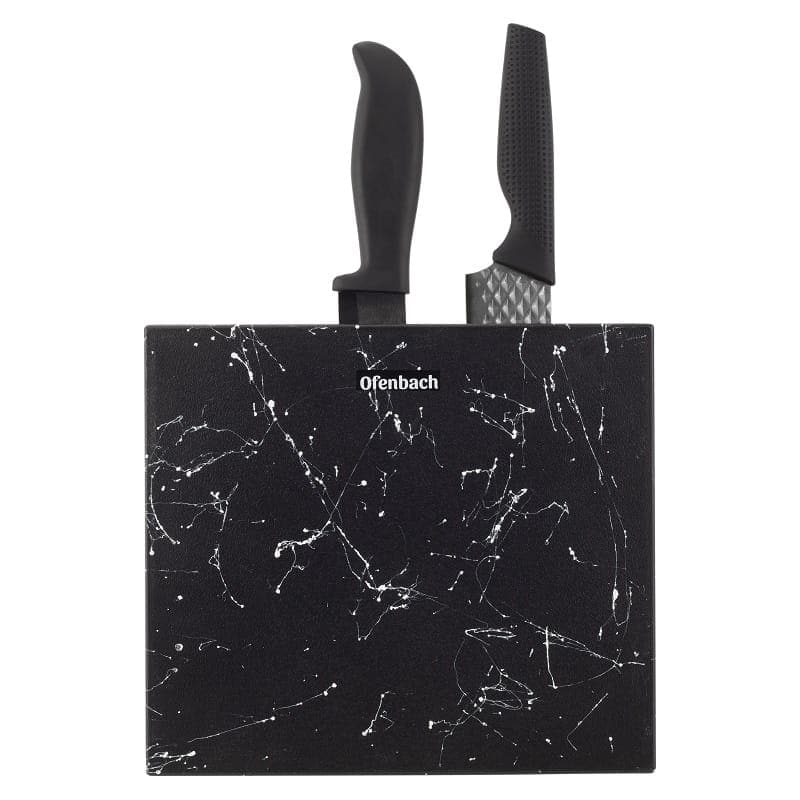 Suport pentru cutite, cu picior, imitatie marmura, 22 cm