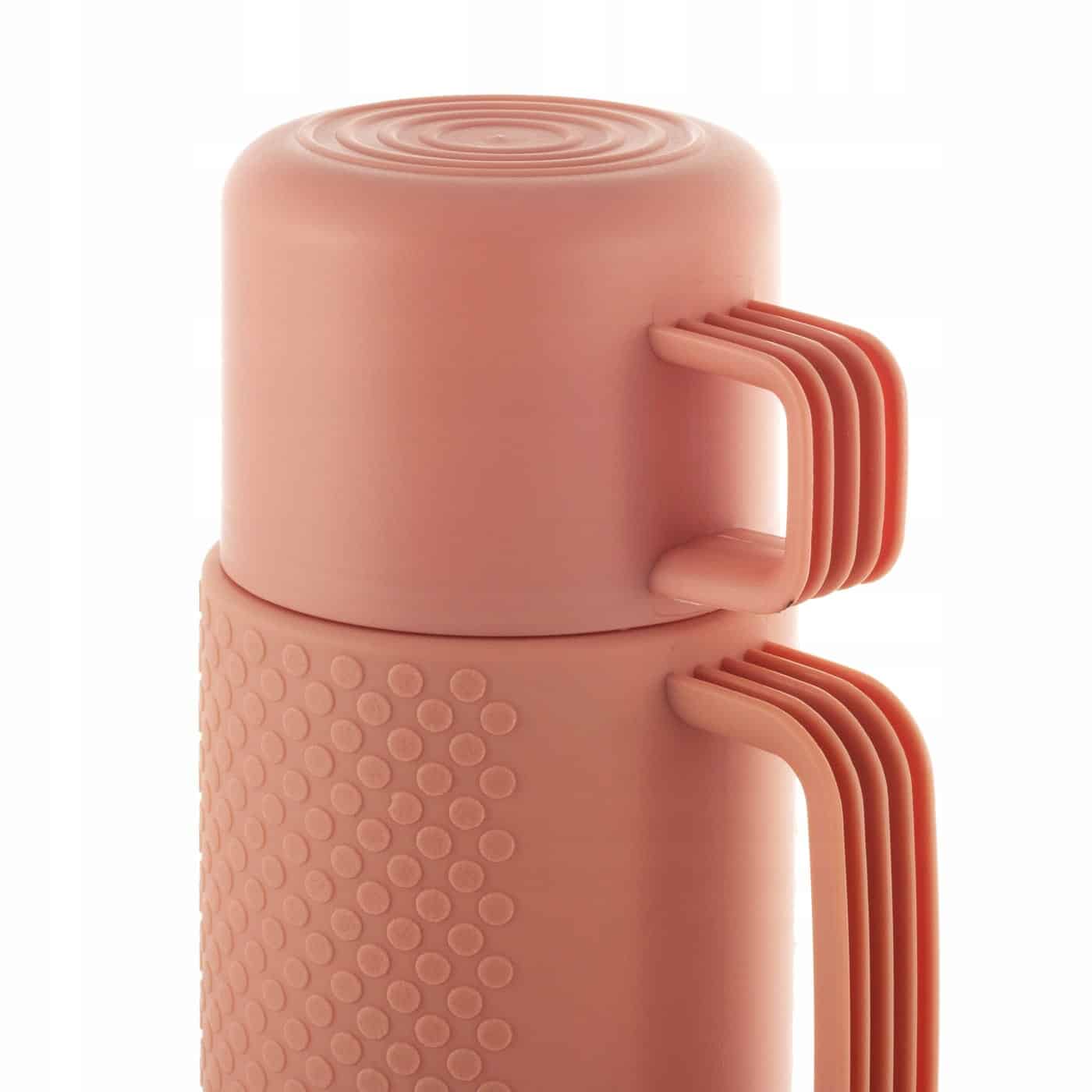 Termos bidon turistic, 600 ml, cu pahar si interior sticla, Portocaliu - imagine 2