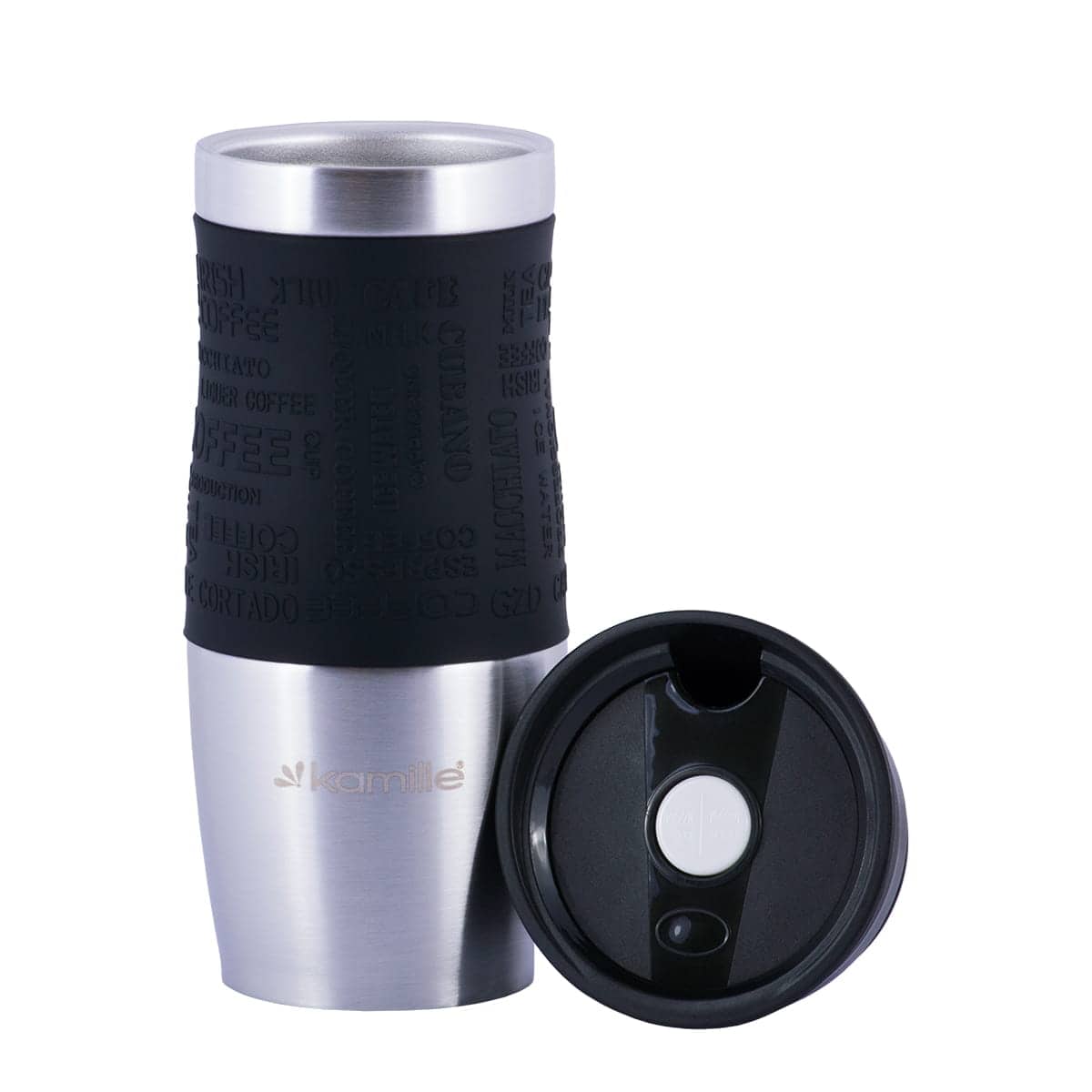 Cana termica, sticla termo, 380 ml, pentru apa, Negru - imagine 3