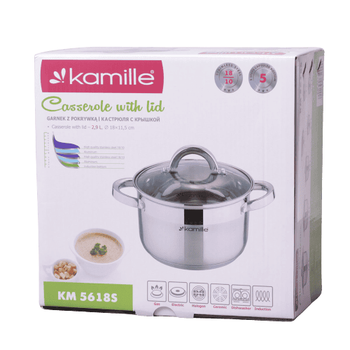 Oala gradata, inox, 2.9 L, 18 cm, capac sticla - imagine 3