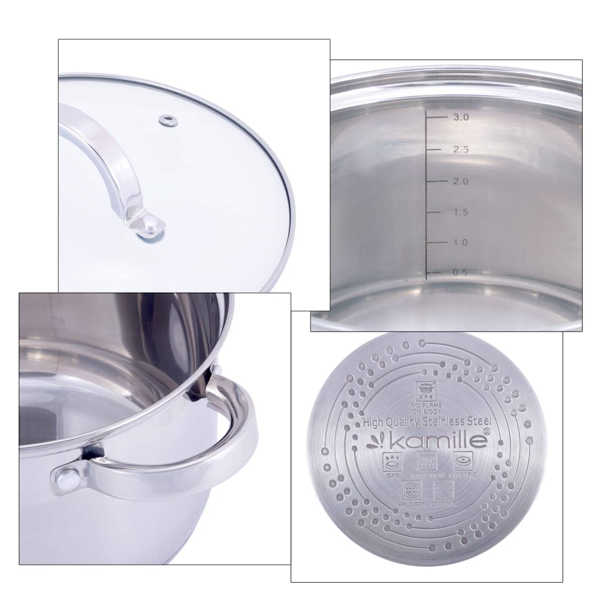 Set 3 oale, inox 5 straturi, 2.9-6.5 L - imagine 6
