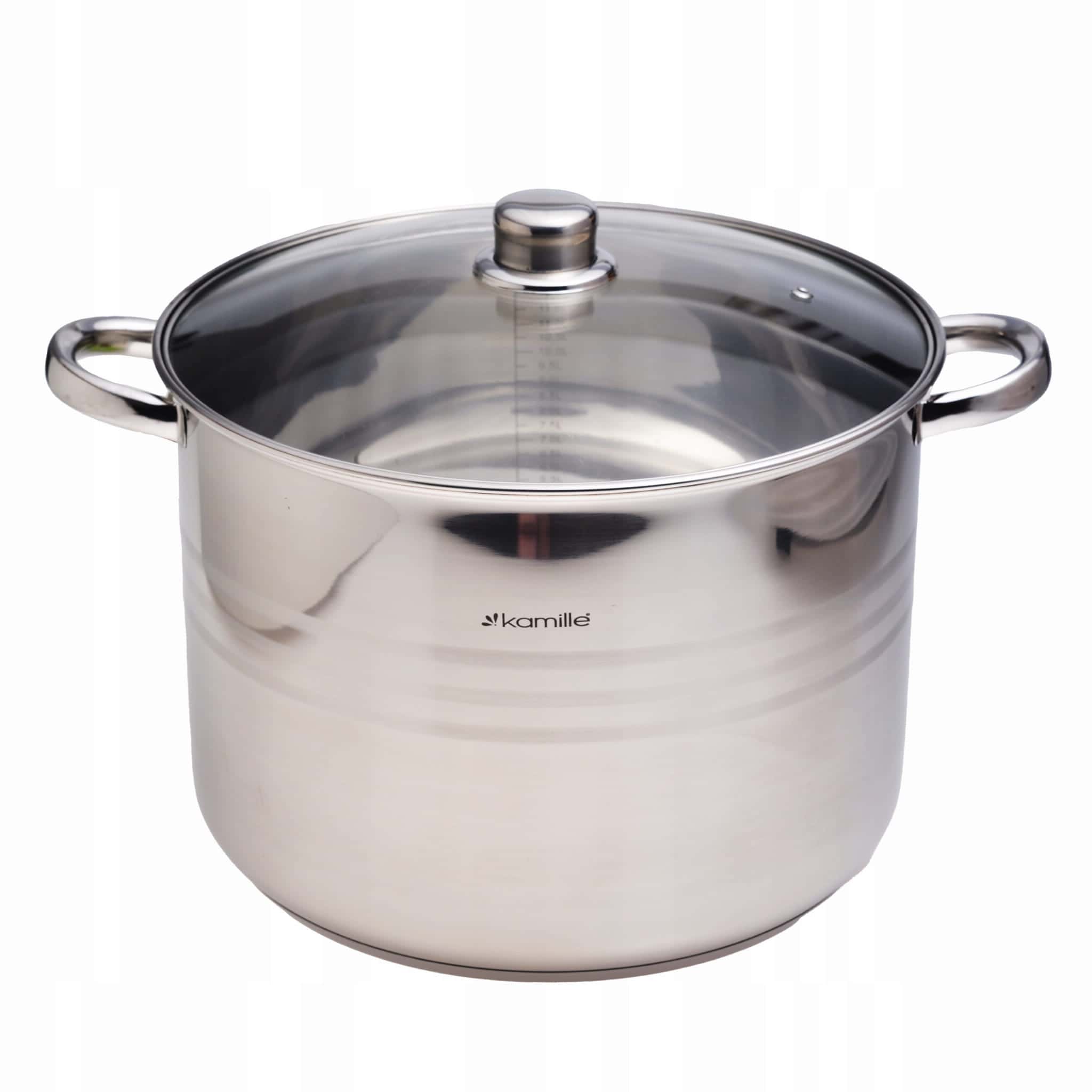 Oala inalta, capac sticla termorezistenta, inox, 15.5 L, 30 cm - imagine 2