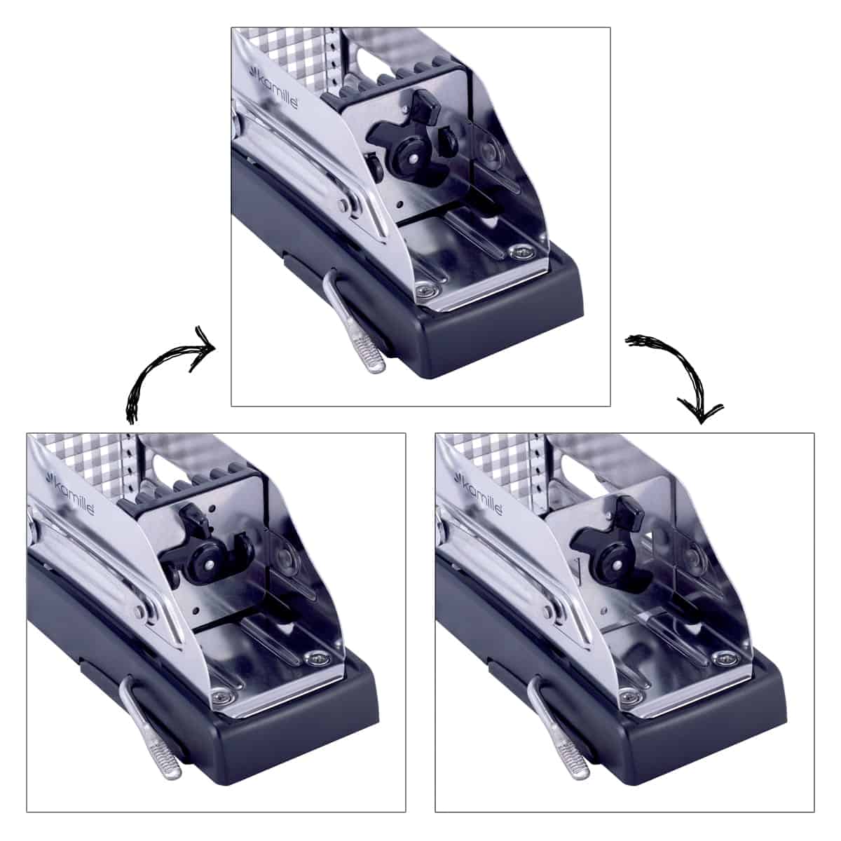 Feliator manual legume, inox, 19.5 x 8 cm, argintiu/negru - imagine 4