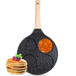 Tigaie clatite, marmura, 22 cm, inductie, negru