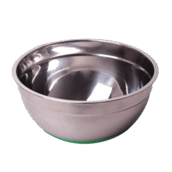 Bol din inox, cu fund antiderapant din silicon, 28 x 13 cm, Argintiu / Verde