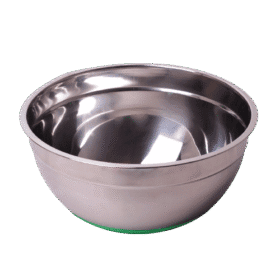 Bol din inox, cu fund antiderapant din silicon, 28 x 13 cm, Argintiu / Verde