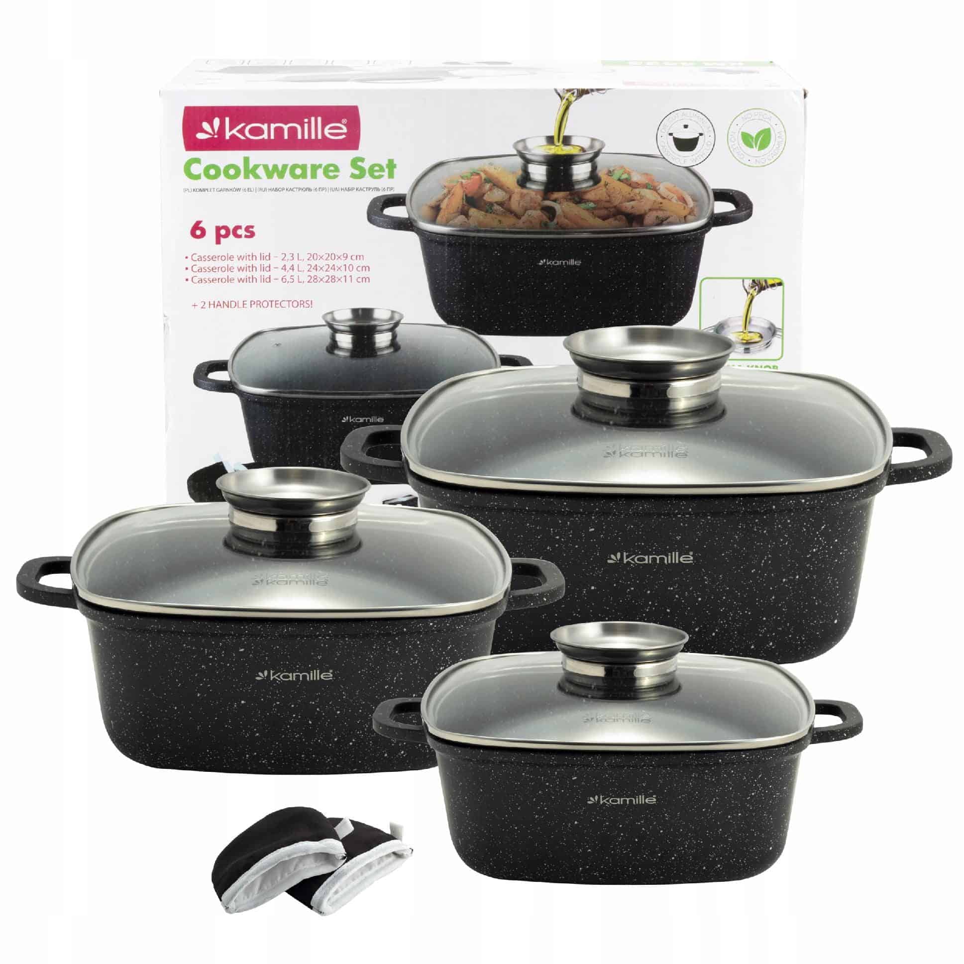 Set 3 oale, acoperire marmura, 2.3L/4.4L/6.5L - imagine 4