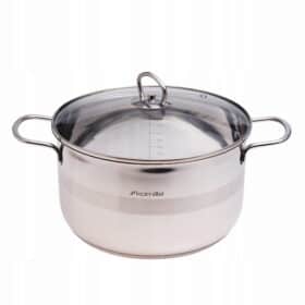 Oala din otel inoxidabil, capac sticla, 5.5 L, 24 x 13.5 cm, inductie