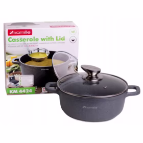 Oală Kamille cu Capac din Sticlă 2.3L