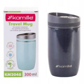 Cana termos metalica, izolatie termica, otel inoxidabil, 300ml, 15x6.5cm