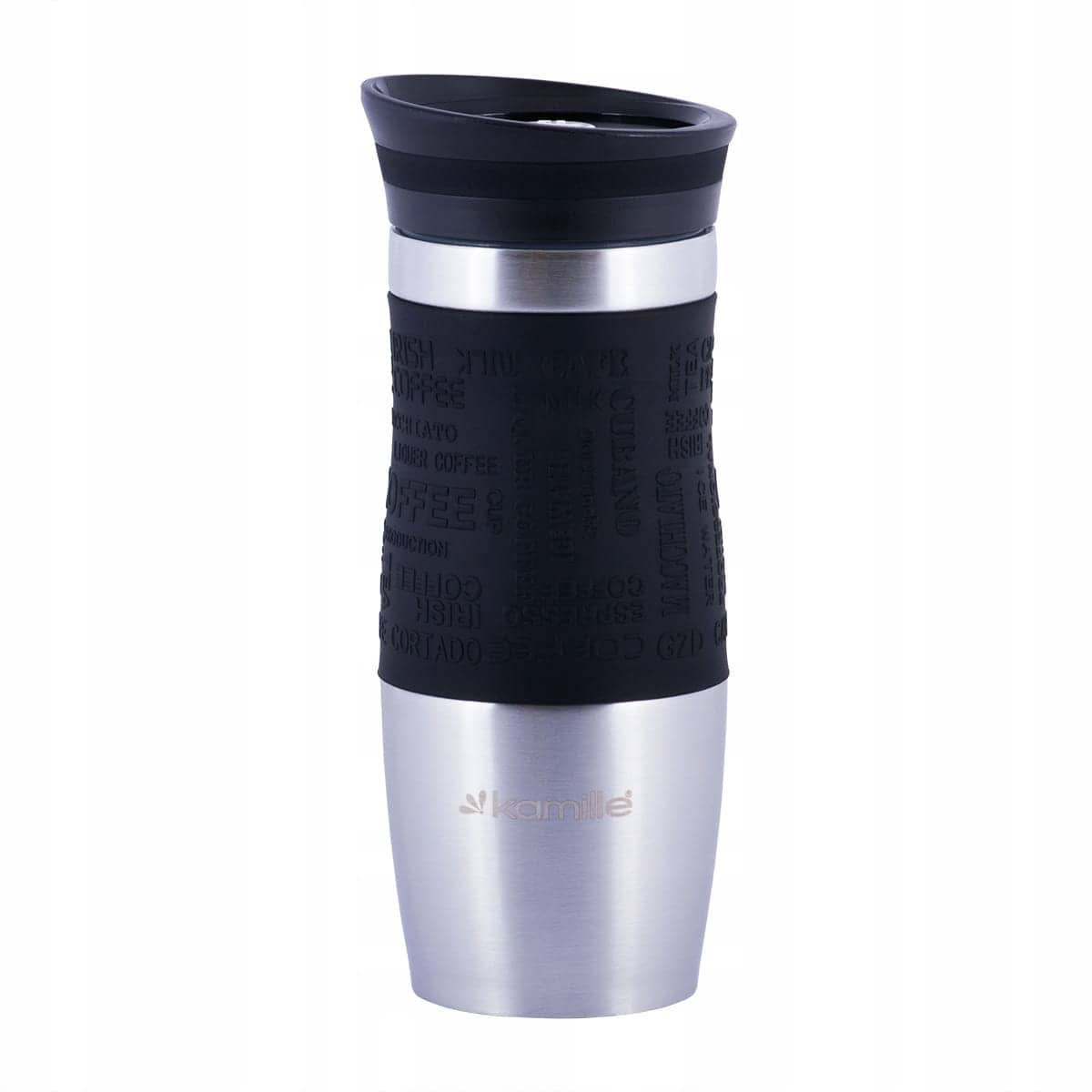 Cana termica, sticla termo, 380 ml, pentru apa, Negru - imagine 2