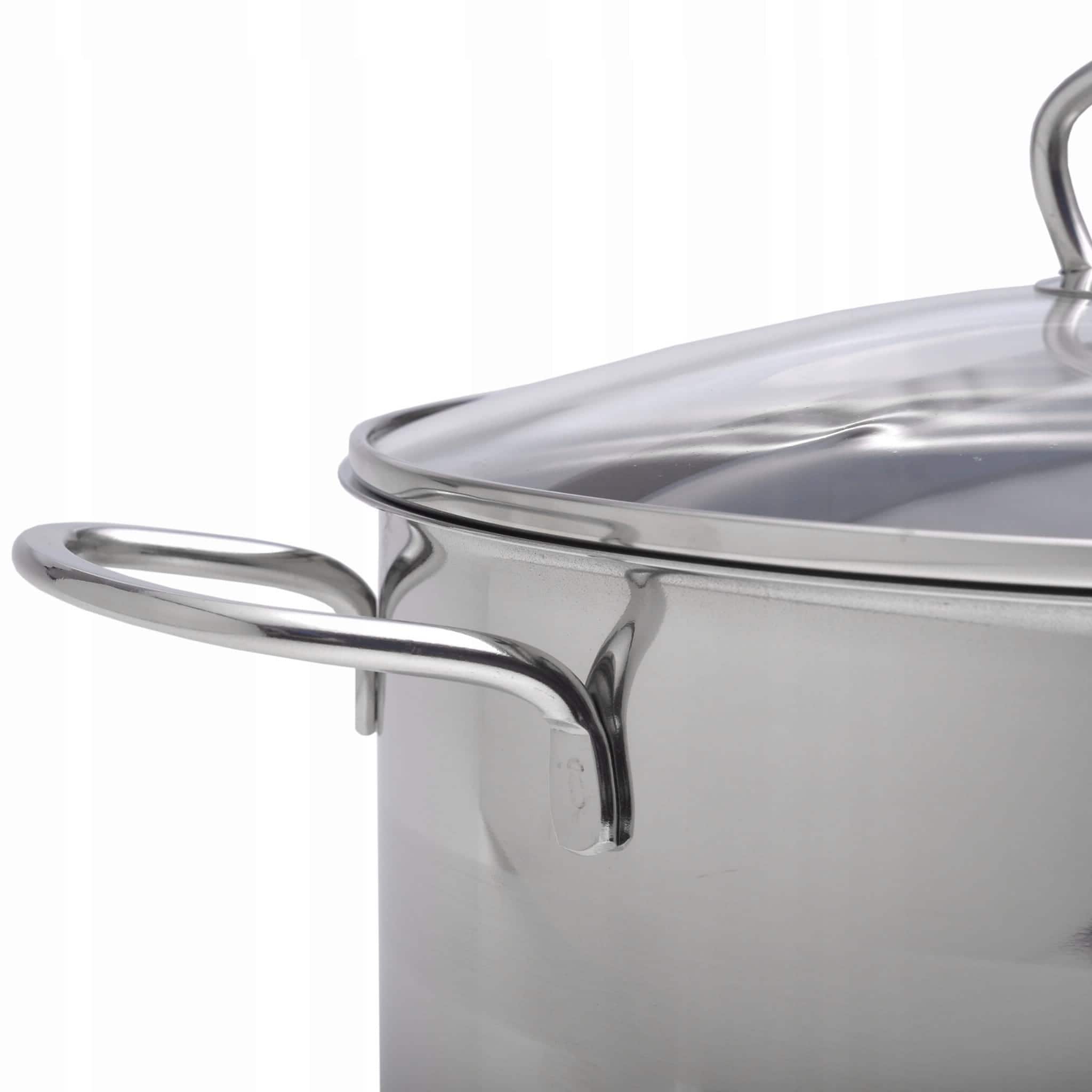 Oala din otel inoxidabil, capac sticla, 5.5 L, 24 x 13.5 cm, inductie - imagine 5