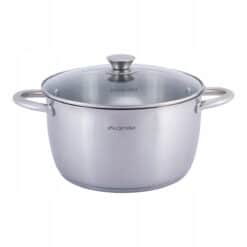 Oala, inox, 5 L, capac sticla, 24 cm