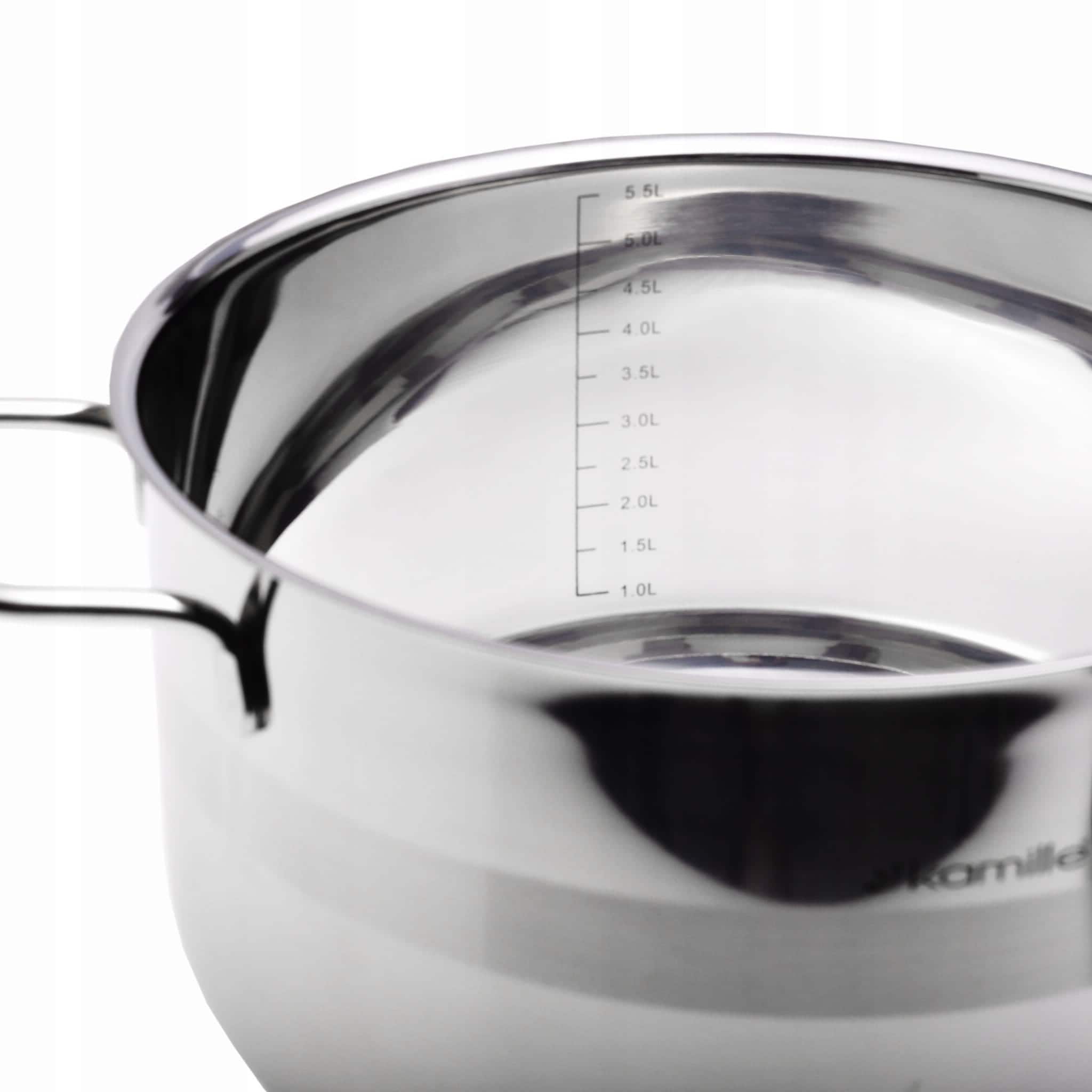 Oala din otel inoxidabil, capac sticla, 5.5 L, 24 x 13.5 cm, inductie - imagine 4