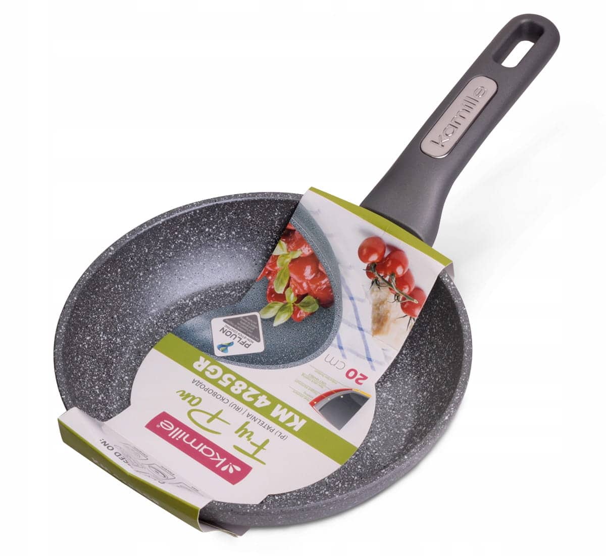 Tigaie pentru clatite, granit, 20 cm, gri, inductie - imagine 3