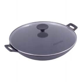 Wok din fonta, 30 cm, capac, inductie, KM 4814V