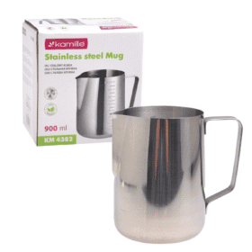 Cana din otel inoxidabil,  900ml, pentru inductie si gaz, 9.5x14 cm