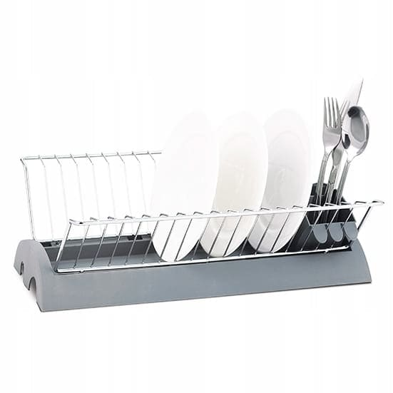 Scurgator vase, otel/plastic, 41.5x28x13.5 cm, argintiu/alb - imagine 2