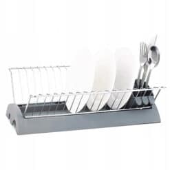 Scurgator vase, otel/plastic, 41.5x28x13.5 cm, argintiu/alb