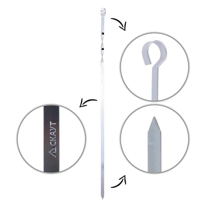 Set 6 frigarui, otel inoxidabil, 60 cm, pentru carne si legume la grill, cu husa de protectie - imagine 3