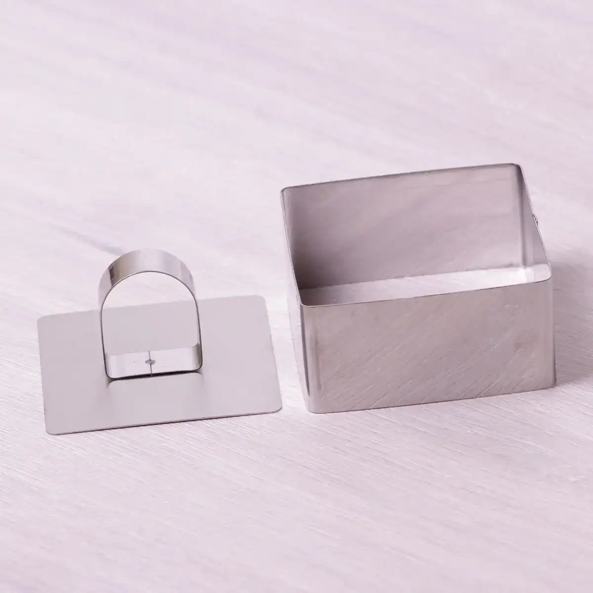 Forma de prajituri, otel inoxidabil, 8x8x4.5 cm, argintiu - imagine 5