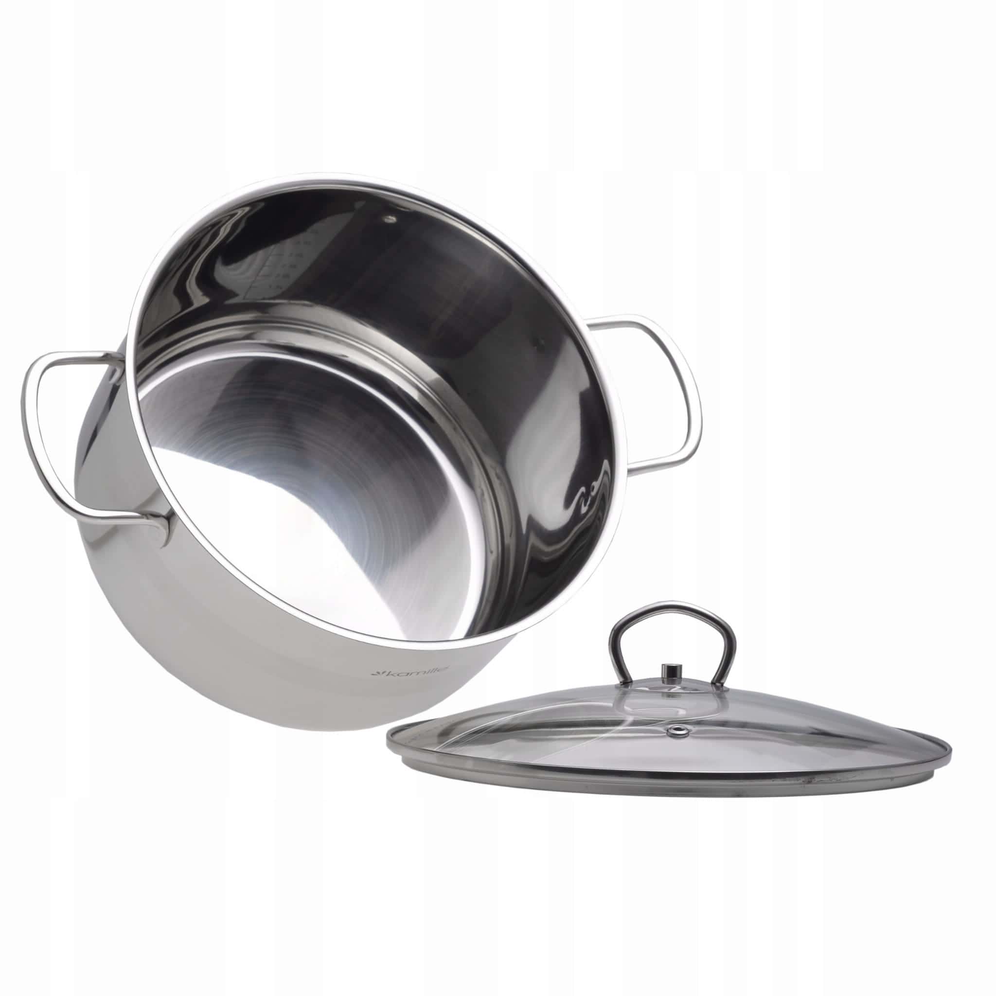 Oala din otel inoxidabil, capac sticla, 5.5 L, 24 x 13.5 cm, inductie - imagine 3