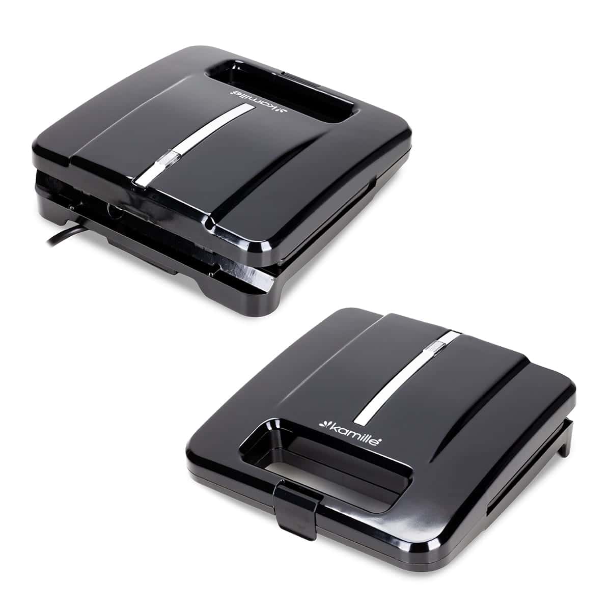 Sandwich-maker, placi antiaderente, indicator luminos, inox - imagine 3