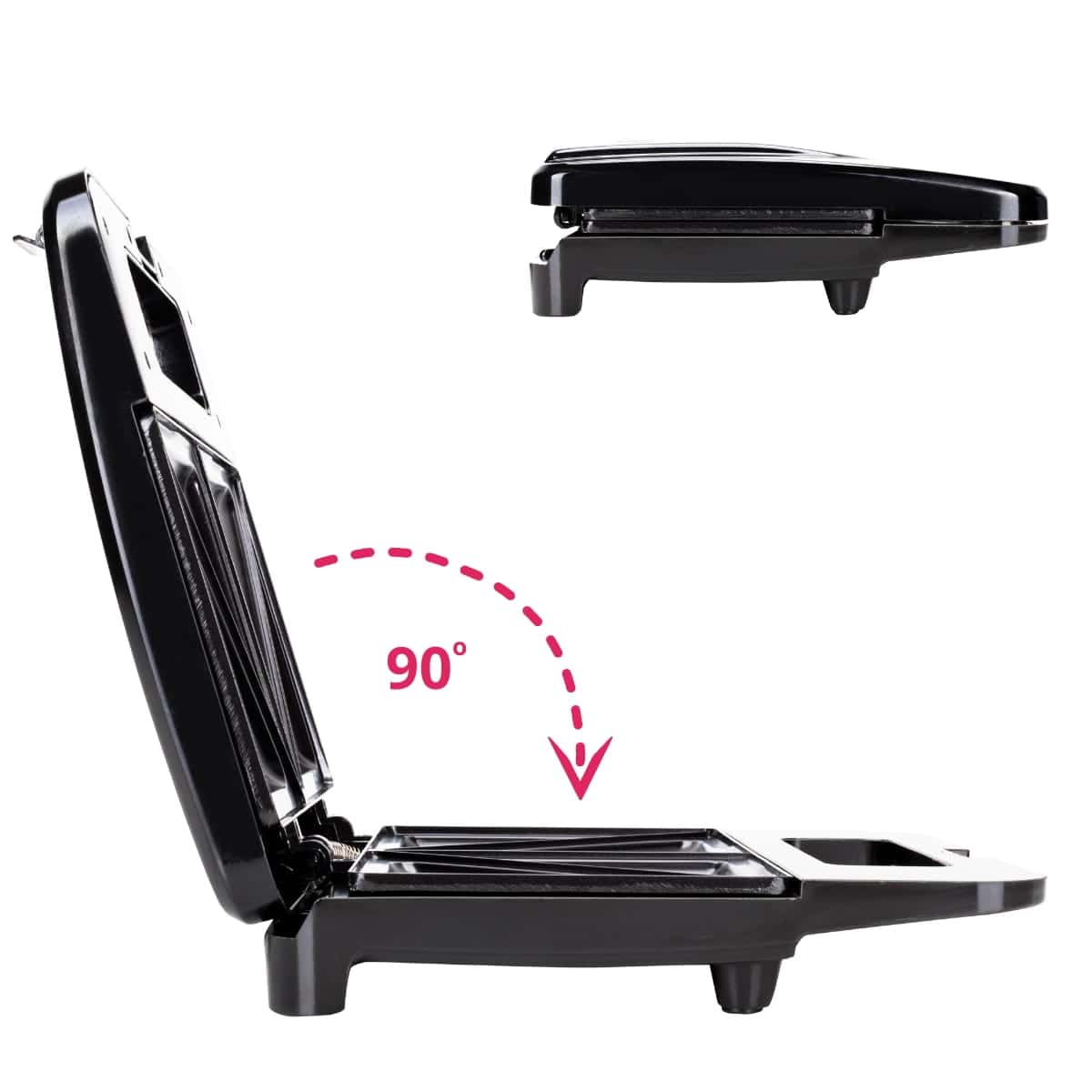 Sandwich-maker, placi antiaderente, indicator luminos, inox - imagine 4