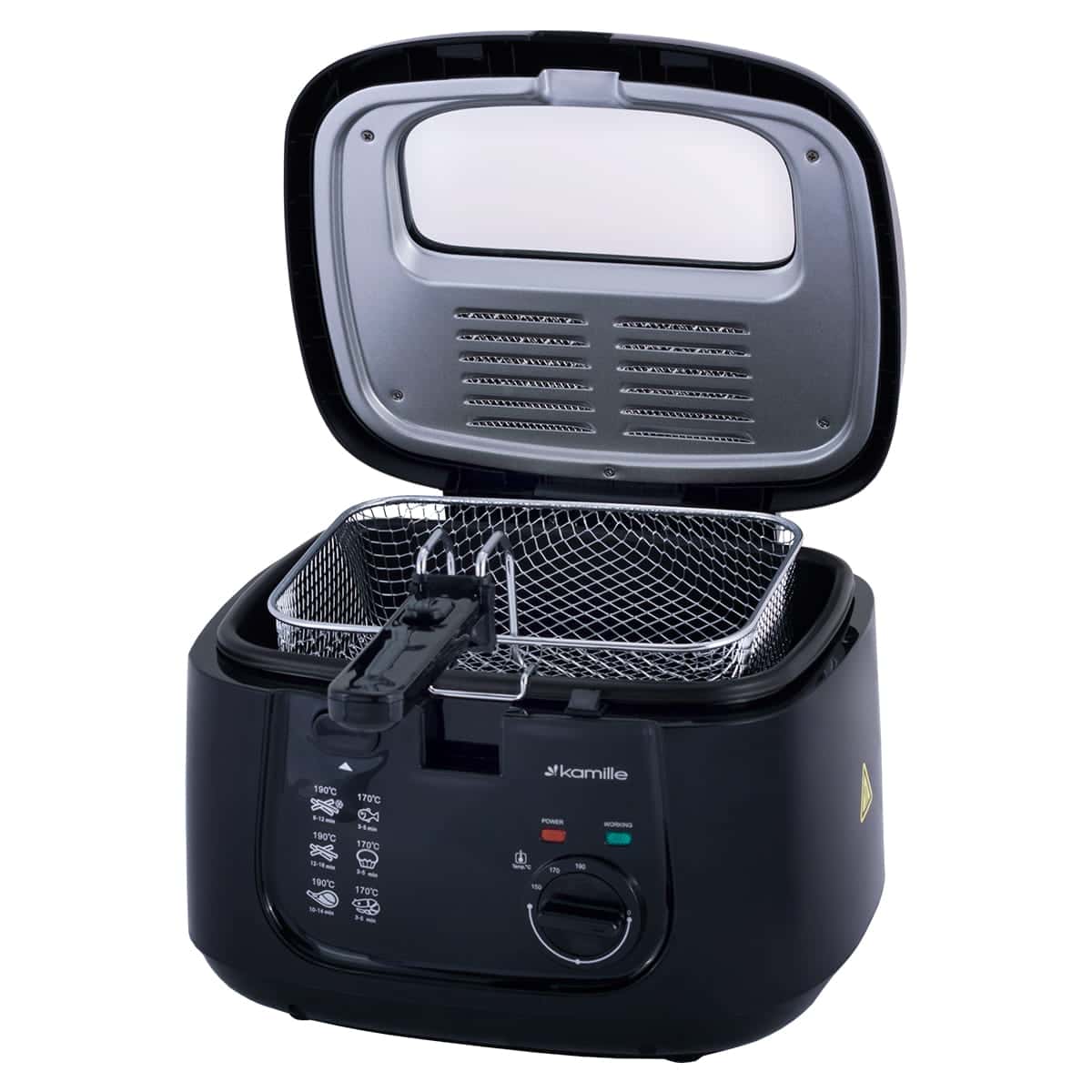 Friteuza clasica, 2.5 L, 1800 W, inox, negru - imagine 3