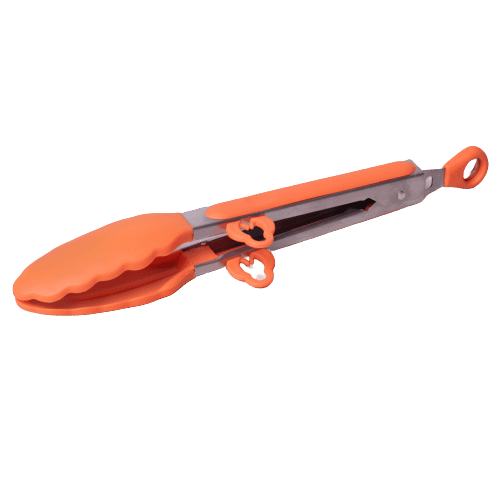 Cleste pentru salata, din silicon, 23 cm, maner din otel inoxidabil, cu blocare - imagine 4