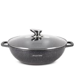 Cratita Aluminiu Marmorata, 4 L, inductie, capac sticla