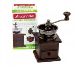 Râșniță manuală Retro pentru cafea și piper – mecanism ceramic durabil și design din lemn natural