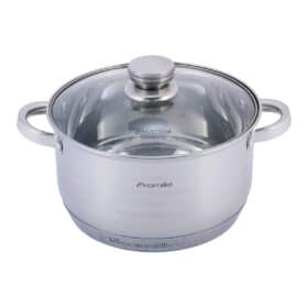 Oala, inox, 5 L, capac sticla, 24 cm