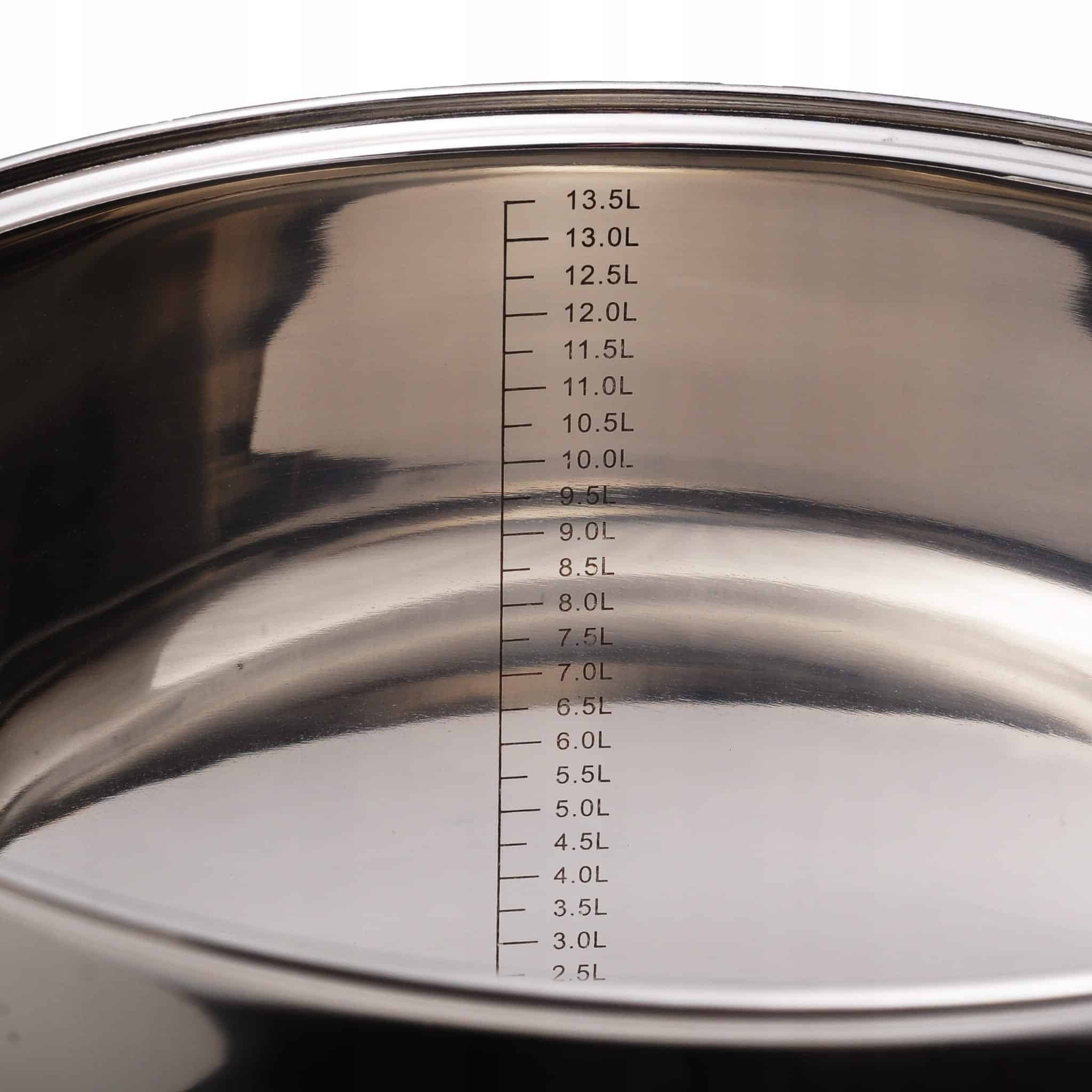 Oala inalta, capac sticla termorezistenta, inox, 15.5 L, 30 cm - imagine 4