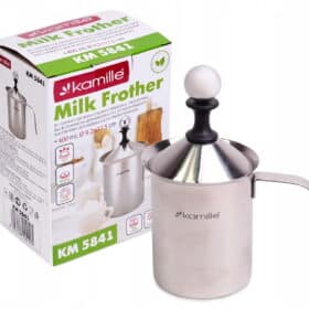 Cana pentru spumare lapte, inox, 400 ml, 9 x 17.5 cm, argintiu