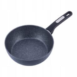 Tigaie adanca, invelis marmorat, 24 x 7.5 cm, inductie, negru