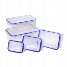 Set 5 cutii alimentare plastice, 500 ml - 3500 ml, transparent