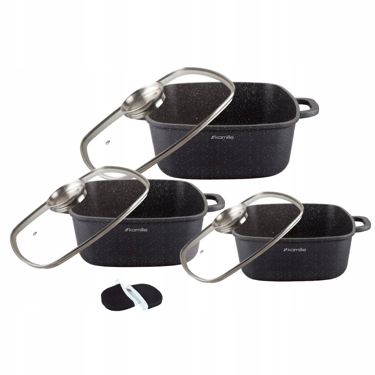 Set 3 oale, acoperire marmura, 2.3L/4.4L/6.5L - imagine 3