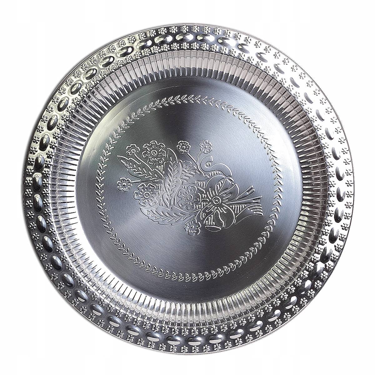 Tava de servire, 45 cm, din otel inoxidabil, cu model