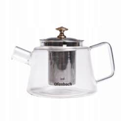 Ceainic cu infuzor, inox si sticla, 800 ml