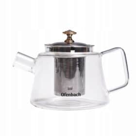 Ceainic cu infuzor, inox si sticla, 800 ml