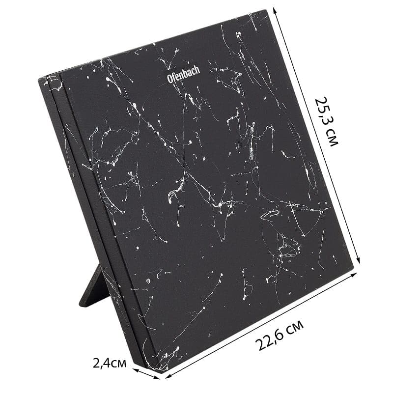 Suport pentru cutite, cu picior, imitatie marmura, 22 cm - imagine 2