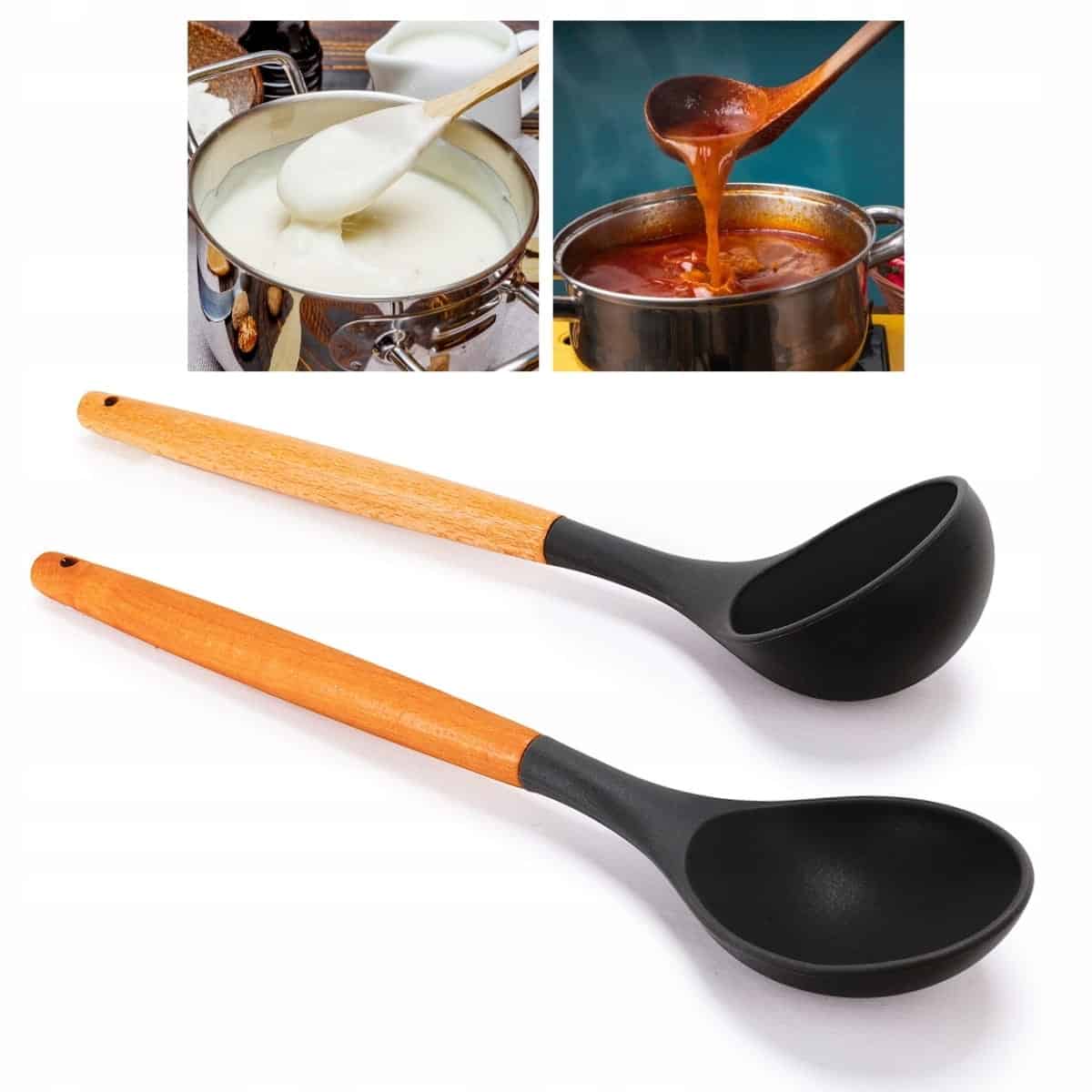 Set ustensile bucatarie 11 piese, silicon, cu suport - imagine 8