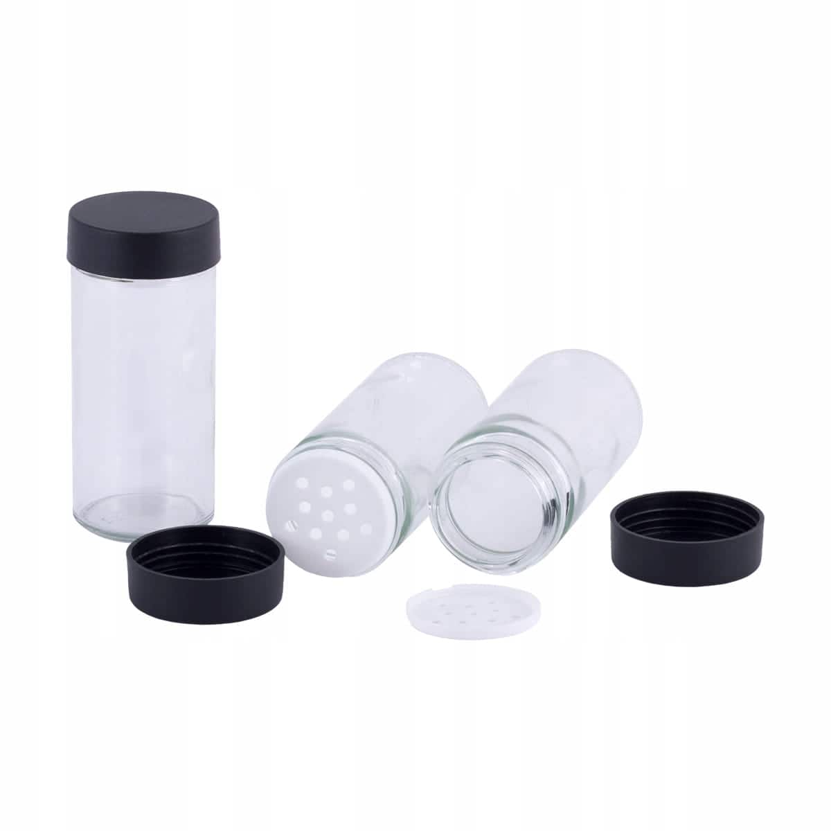 Suport rotativ condimente, 16 recipiente, inox, negru - imagine 4