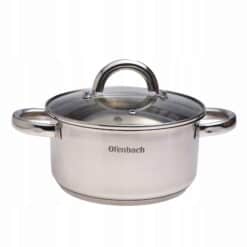 Oala, inox, 2 L, capac sticla, 18 cm