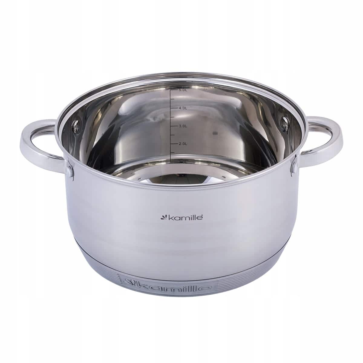 Oala, inox, 5 L, capac sticla, 24 cm - imagine 2