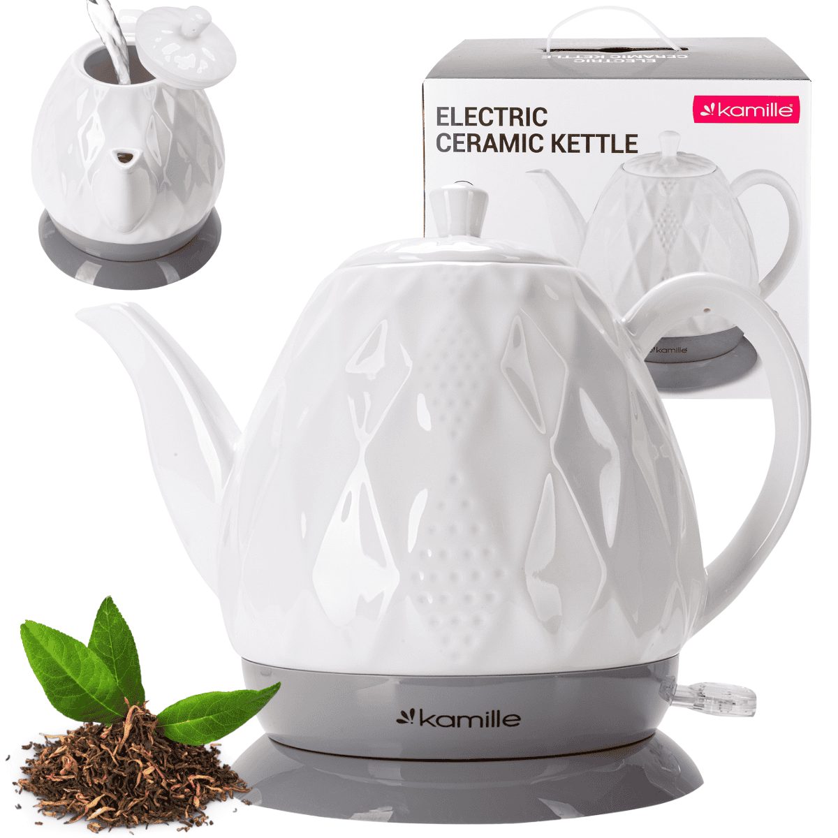 Fierbator Electric Ceramic, 1.5 L, 1200 W, Automat de Oprire