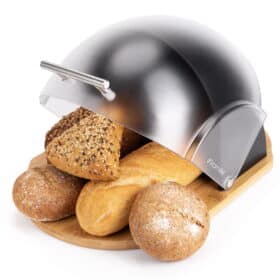 Cutie de paine, bambus, capac acrilic, 36.5x26.5x19 cm