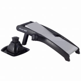 Razatoare legume, inox, antiderapanta, 38 x 17 x 13 cm, negru/argintiu